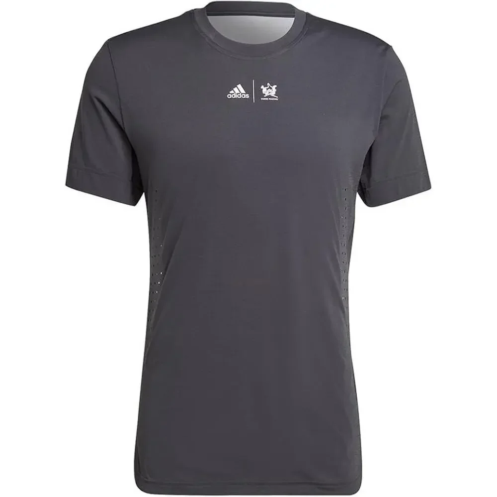 Adidas x Thebe Magugu Tennis NY Printed Tee Mens Small Carbon HH8774 New